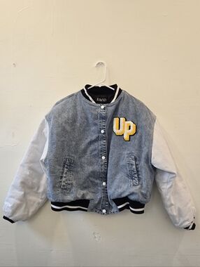 Demin Varsity Bomber Jacket